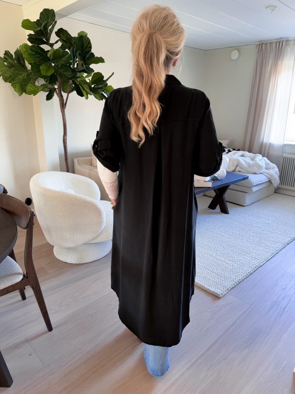 Tencel Skjortklänning - Svart - Bild 5