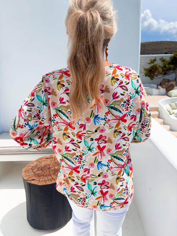 Blommönstrad Blus - Multifärgad - Bild 3