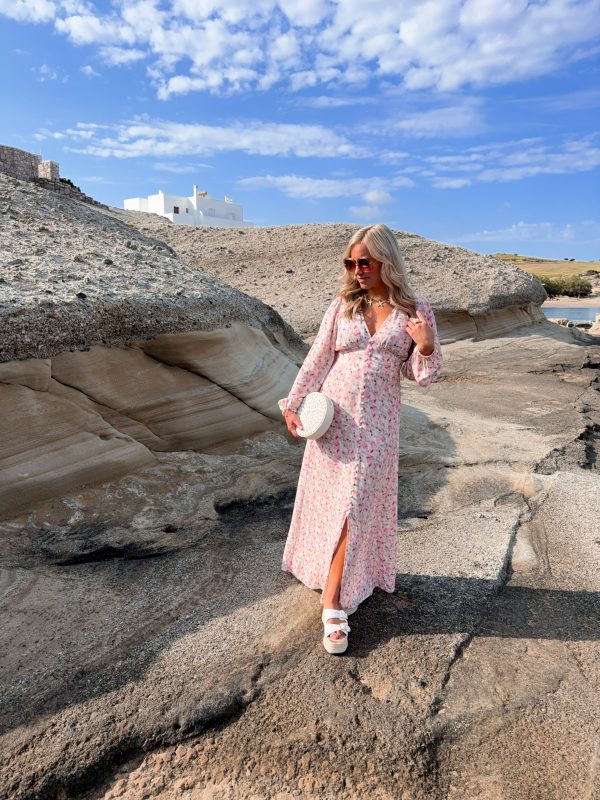 Jana Långklänning - Rosa Mönstrad - Bild 2