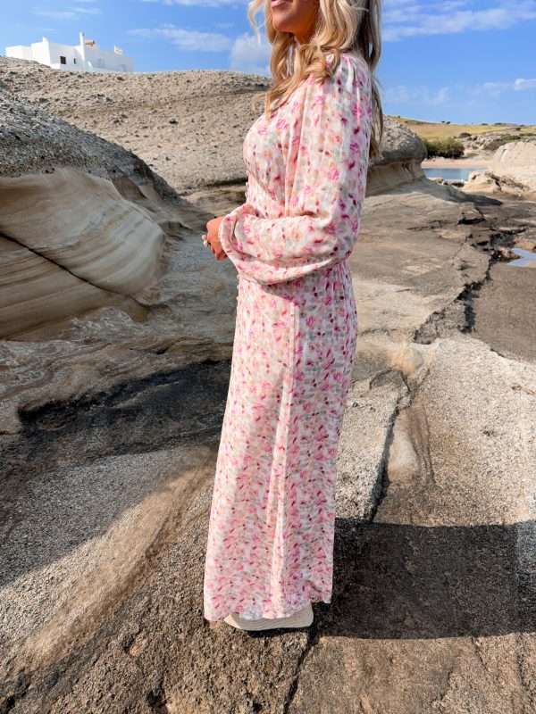 Jana Långklänning - Rosa Mönstrad - Bild 3