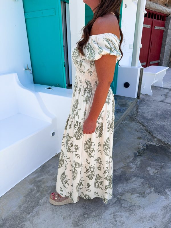 Smock Klänning - Paisley - Grön/Cream - Bild 5