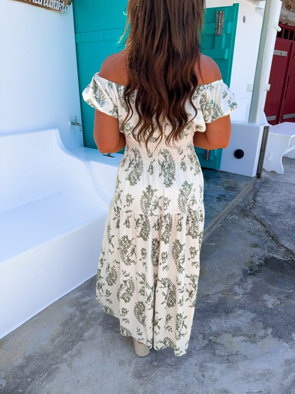Smock Klänning - Paisley - Grön/Cream - Bild 6