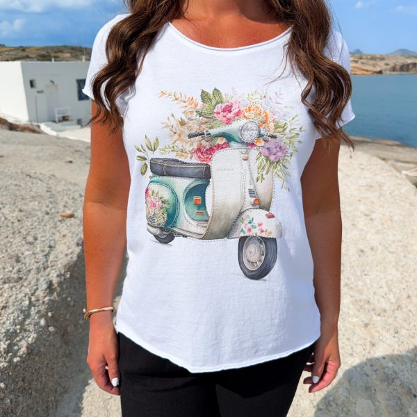 Vit T-Shirt - Vespa