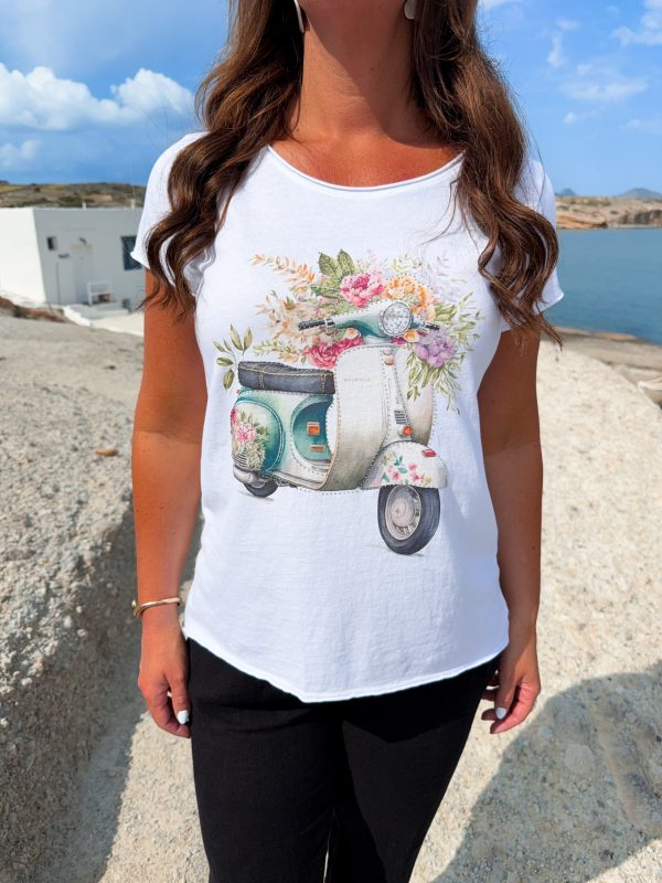 Vit T-Shirt - Vespa