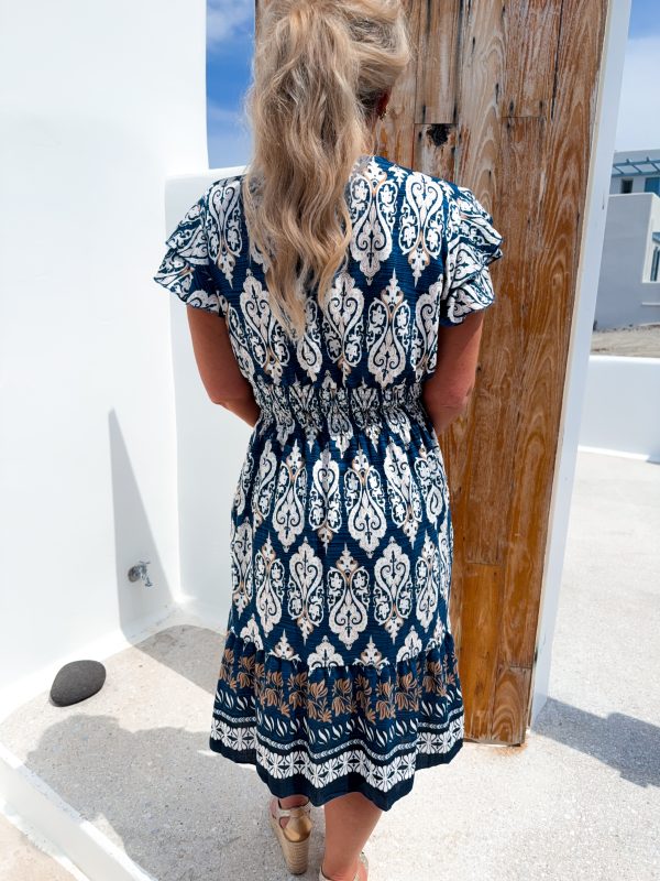 Paisleyklänning - Smock - Marinblå - Bild 3
