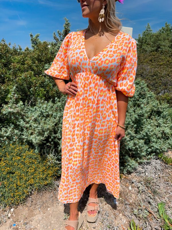 Bomullsklänning - Orange Leo - Bild 3