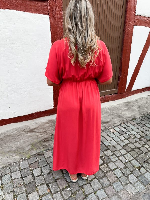 Viskosklänning - Röd - Bild 4