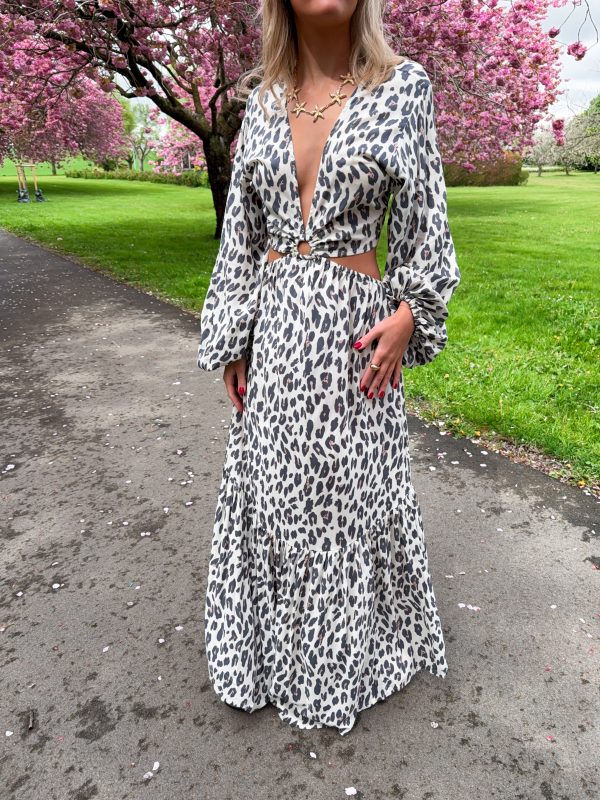 Manaka Dress - Leopard Cream - Coconut Milk