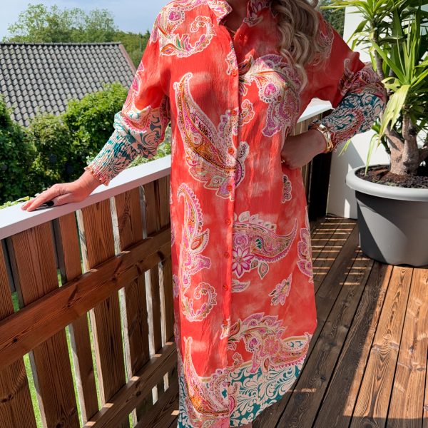 Mönstrad Skjortklänning - Paisley Korall