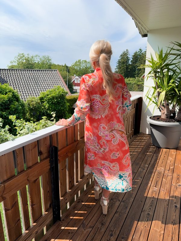 Mönstrad Skjortklänning - Paisley Korall - Bild 3