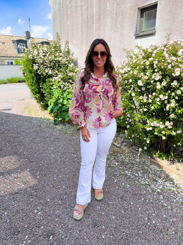 Mönstrad Skjortblus - Plum - Bild 2