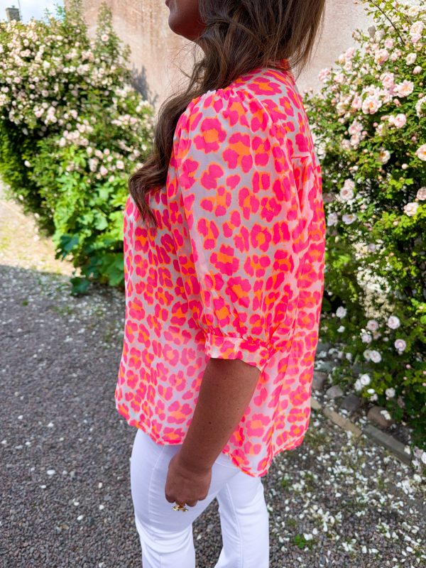 Leopard Skjortblus - Rosa - Bild 3