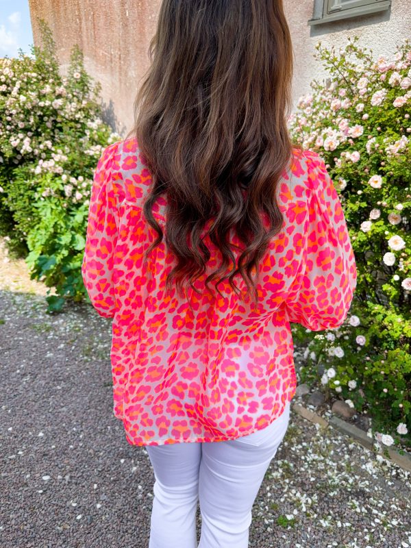 Leopard Skjortblus - Rosa - Bild 4