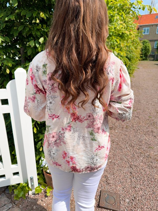Blommönstrad Blus - Beige/Rosa - Bild 3