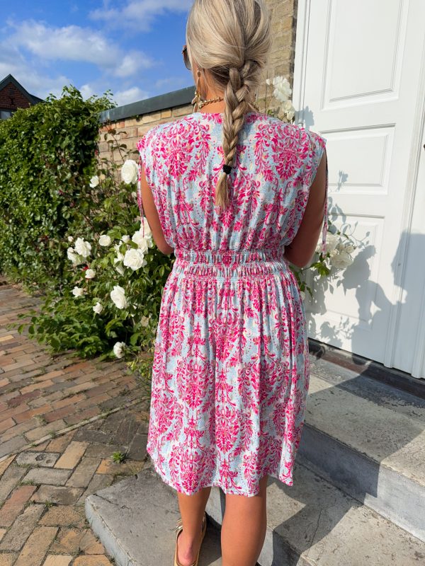 Kort Mönstrad Klänning - Rosa/Blå - Bild 4
