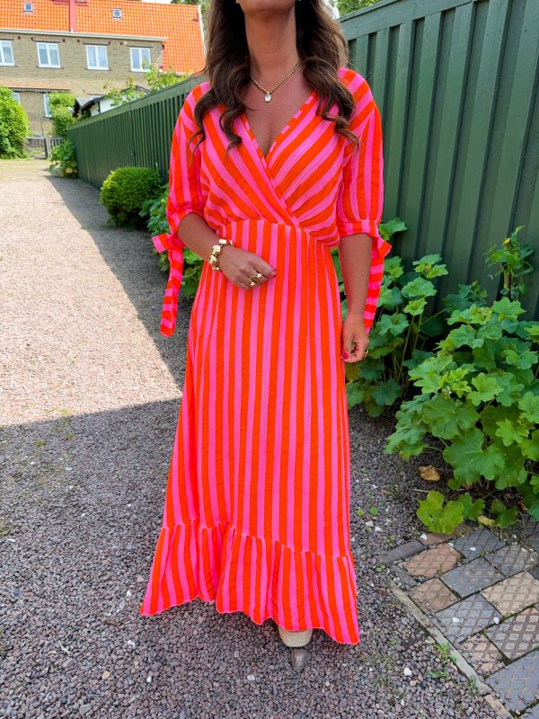 Audry Dress - Stripes - Rosso