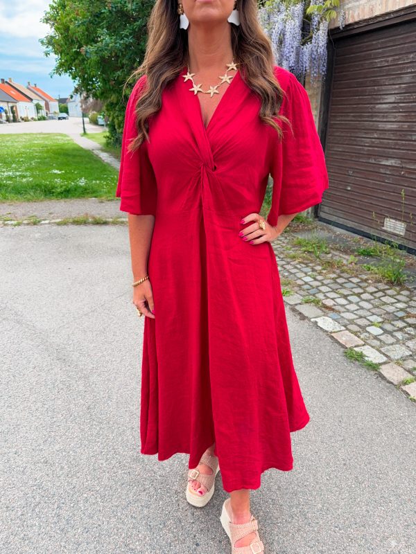 Vera Linneklänning - Röd