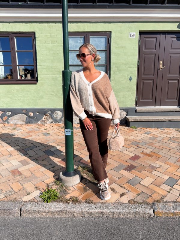 Stickad Kofta - Brun/Beige - Bild 2