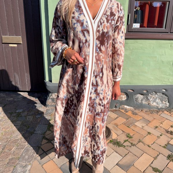 Mönstrad Klänning - Brun/Beige
