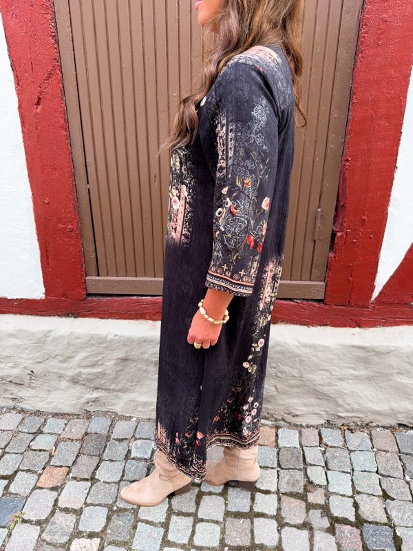 Mönstrad Skjortklänning - Flower Svart - Bild 3