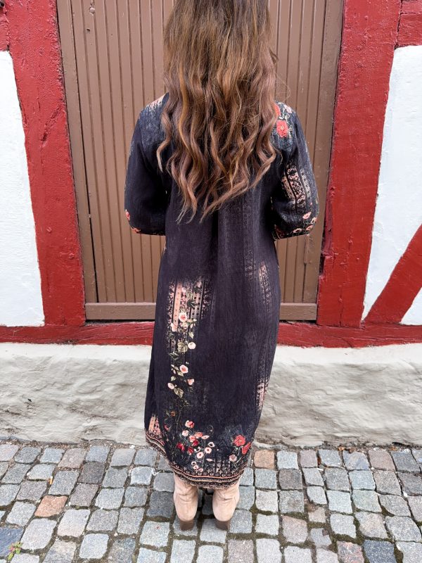 Mönstrad Skjortklänning - Flower Svart - Bild 4