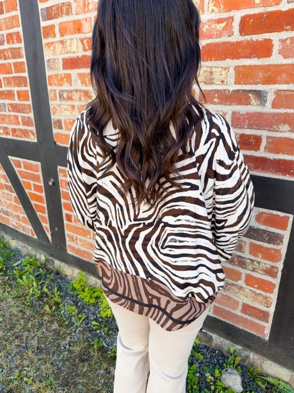 Viskosblus - Brun Zebra - Bild 4