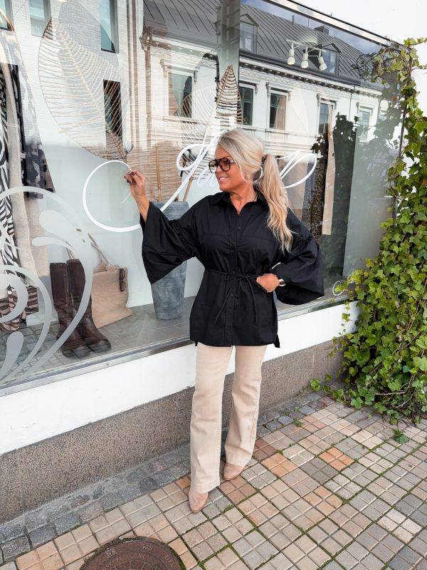 Bomullsskjorta - Knyte - Svart - Bild 2