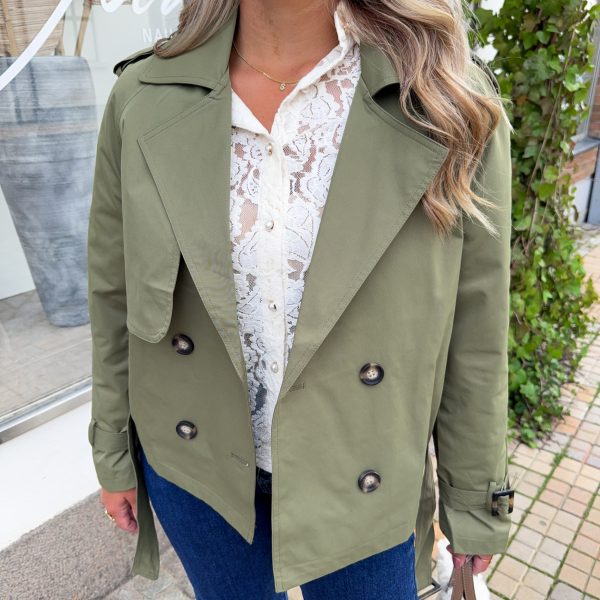 Kort Trenchcoat - Khaki