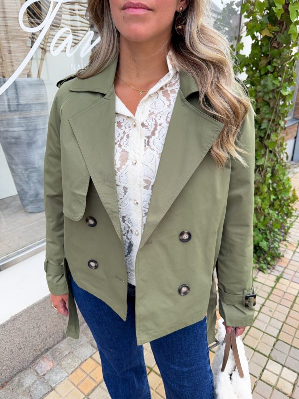 Kort Trenchcoat - Khaki