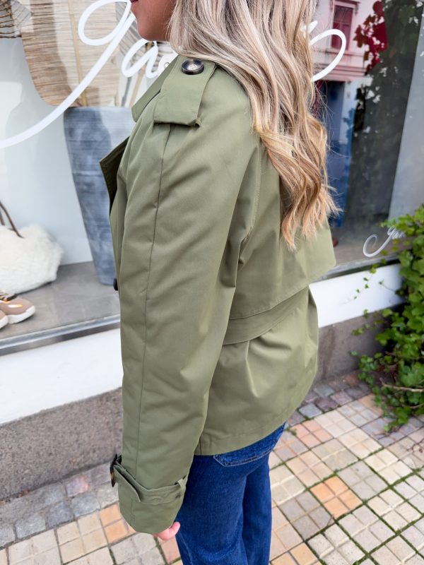 Kort Trenchcoat - Khaki - Bild 3