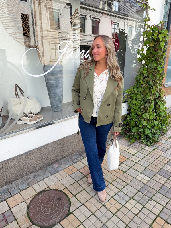 Kort Trenchcoat - Khaki - Bild 2