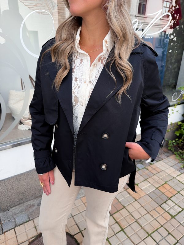 Kort Trenchcoat - Svart - Bild 6