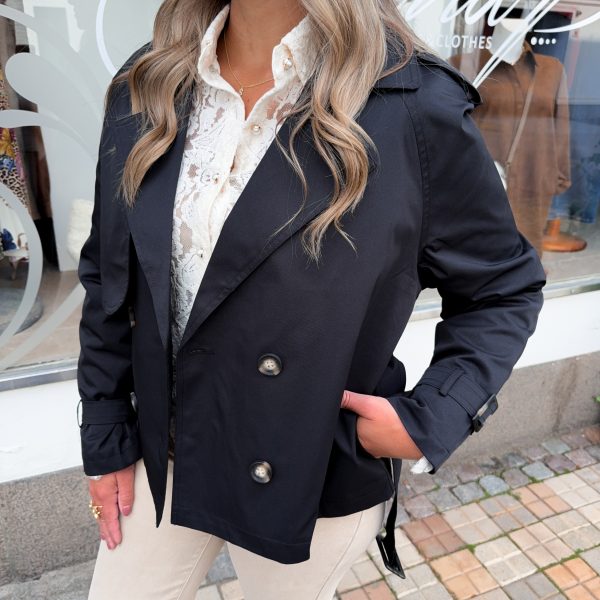 Kort Trenchcoat - Svart