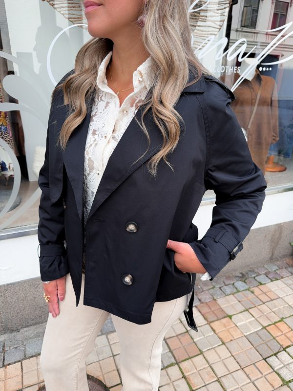 Kort Trenchcoat - Svart