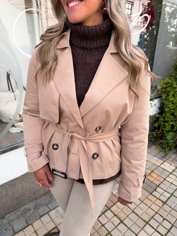 Kort Trenchcoat - Beige - Bild 3