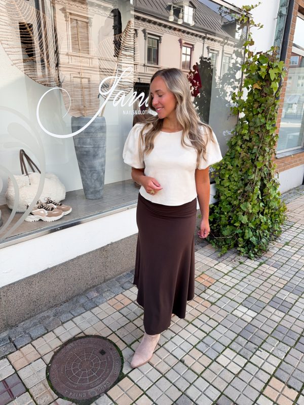 Puffärmsblus - Beige Mocka - Bild 3