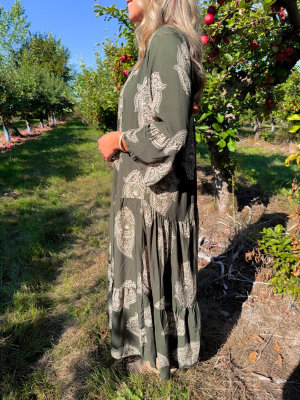 Mönstrad Viskosklänning - Army - Bild 3