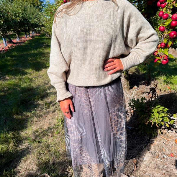 Tyllklänning/Stickad Tröja Set