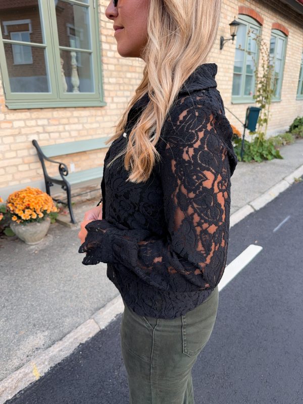 Skjortblus - Spets - Svart - Bild 3