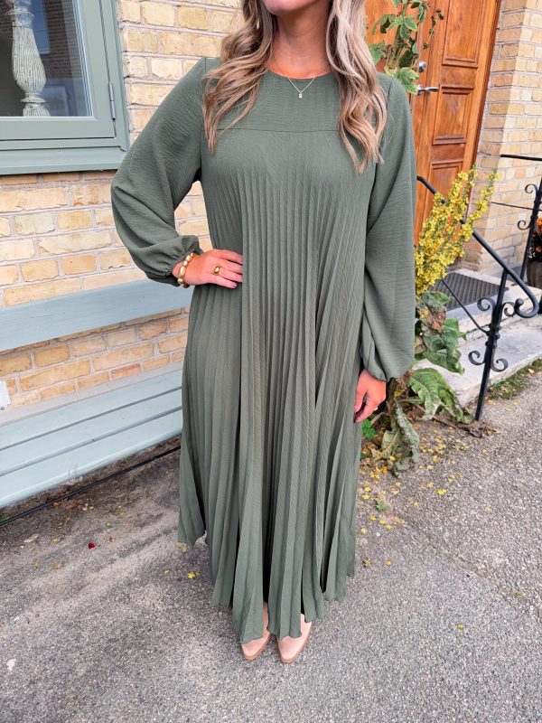 Plisserad Klänning - Khaki - Bild 5