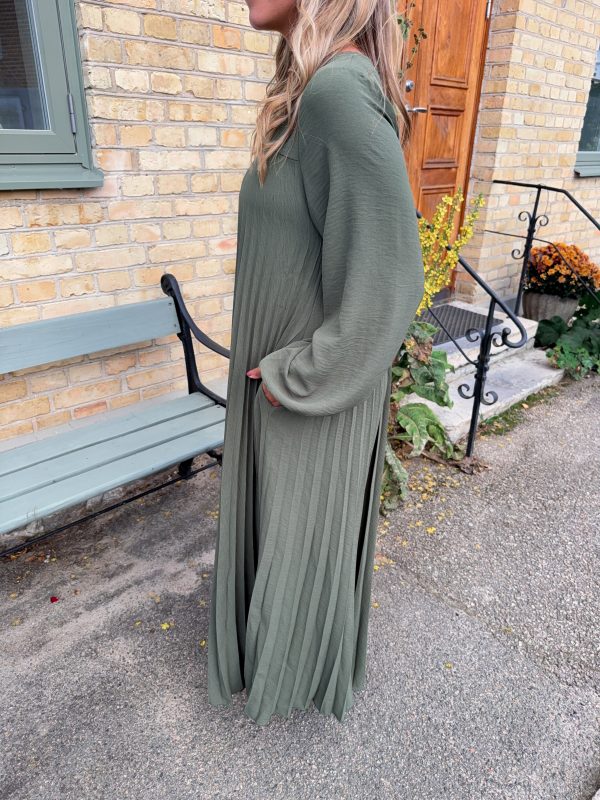 Plisserad Klänning - Khaki - Bild 3