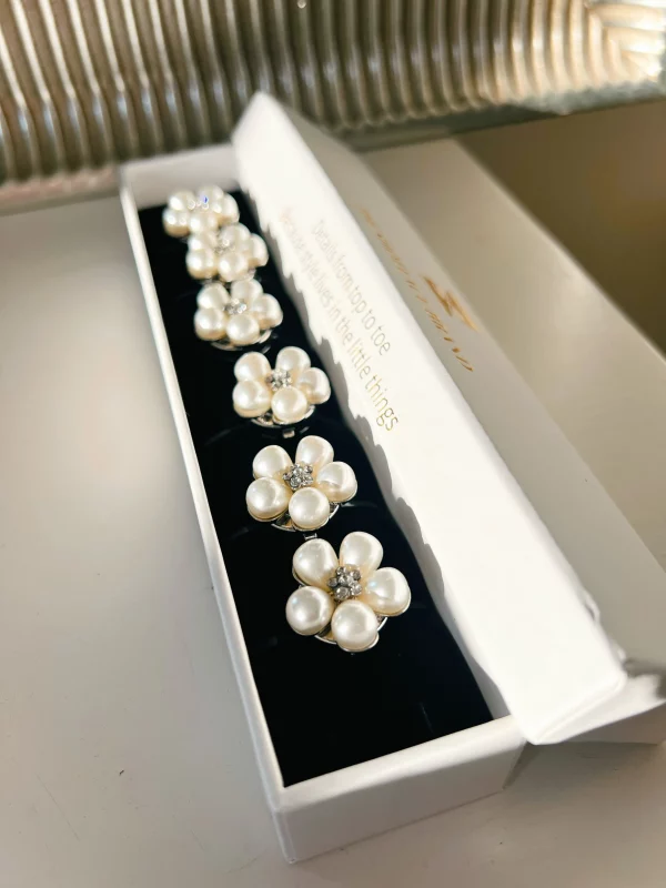 Flower Button Charm - Pearl