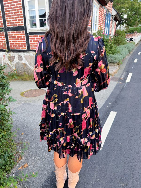 Mönstrad Klänning - Marinblå/Rosa - Bild 3