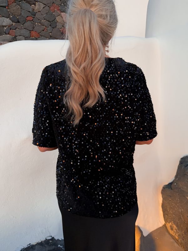 Svart Paljettblus - Bild 3