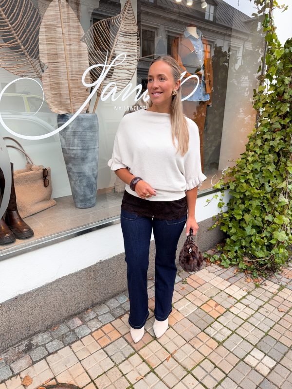 Stickad Topp - Volang - Cream - Bild 2