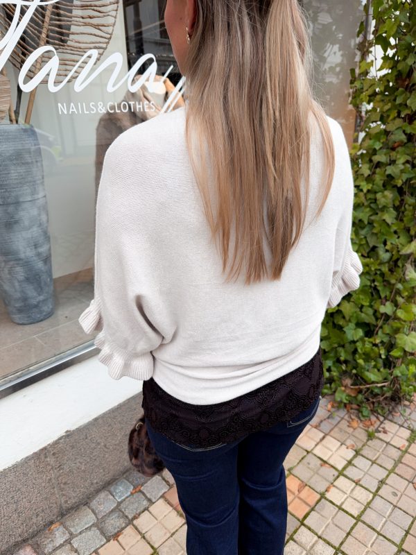 Stickad Topp - Volang - Cream - Bild 3