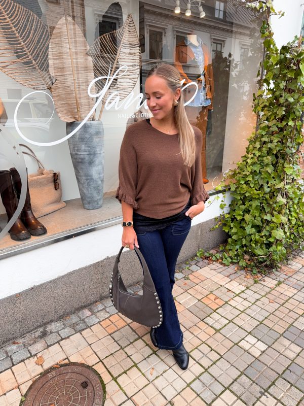 Stickad Topp - Volang - Brun - Bild 2