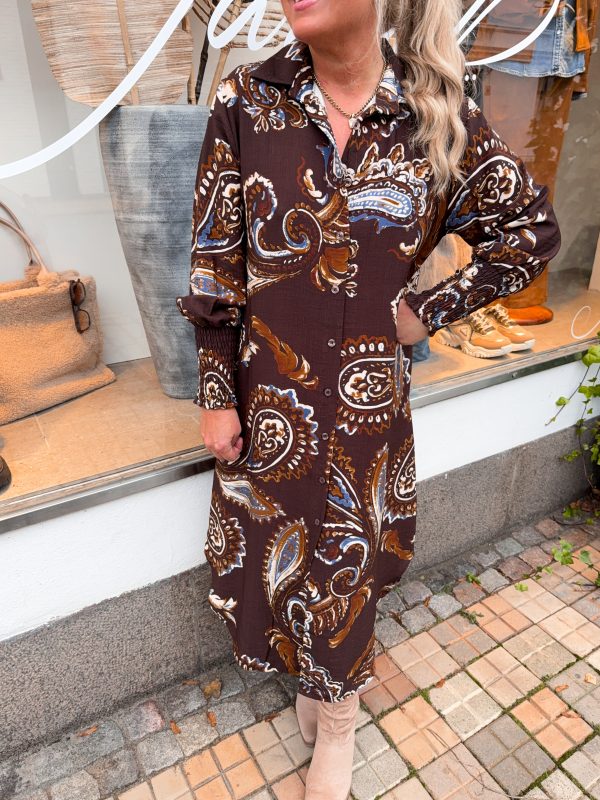 Paisley Skjortklänning - Brun