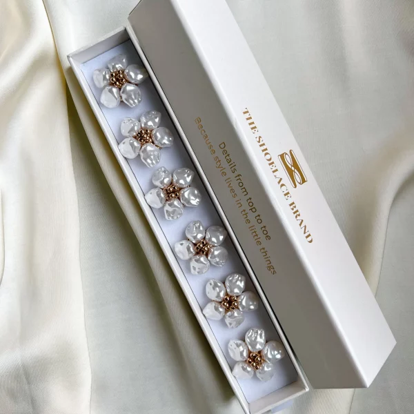 Pearl Flower Button Charm Gold