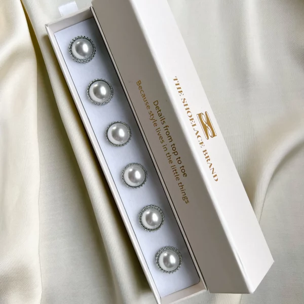 Pearl Button Charm Silver